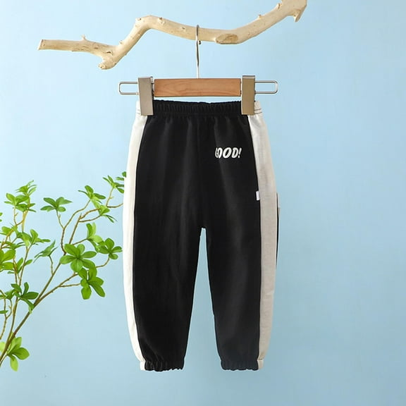 HOMADLES Jogger Pants for Girls Parachute Baggy Elastic Waist Wide Leg Stretch Casual Jogger Pants Black 2 T