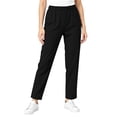 thumbnail image 3 of LIaqionyy Women's Baggy Pants Elastic Waisted Straight Leg Loose Casual Work Solid Color Trousers with Pockets, 3 of 8