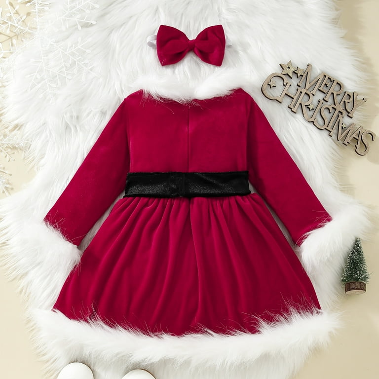 newborn velvet christmas dresses Sophie & Lucas Baby Girls Velvet Christmas Bubble with White Petal Collar