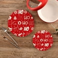 thumbnail image 2 of SKYSONIC Hohoho Santa Claus Christmas Pcs Trivet Pot Holder for Kitchen Round Woven Potholders Set Cotton Braided Hot Pads Coasters Table Mats for Cooking and Baking, 2 of 7