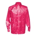 thumbnail image 4 of JAJAHO Sparkly Sequins Shirt Men Button Up Shirts Long Sleeve Collar Stage Performance Glitter Top Disco Party Clubwear Formal Evening Wear Blouse Cozy Tops, 4 of 4