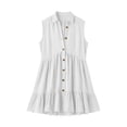 thumbnail image 4 of Ovbmpzd Casual Summer&nbsp;Dresses&nbsp;for Women Light Blue Ruffled Hem Plain Loose Fitting Long V-Neck Shift Casual&nbsp;Dresses&nbsp;for Women,M, 4 of 5
