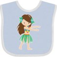 thumbnail image 3 of Inktastic Brown Haired Hula Girl Girls Baby Bib, 3 of 4