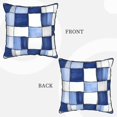 thumbnail image 4 of Velvet Rimmed Pillowcase Is Not Easy To Open Line Deformation Invisible Zipper Opening And Closing Only Pillowcase Does Not Contain Pillow Core Cornflowerblue Checked Hand-Drawn Sketch_4 20"X20", 4 of 8