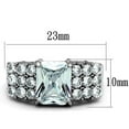 thumbnail image 2 of Luxe Jewelry Designs Women's Stainless Steel Engagement Ring with Clear Oblong Cubic Zirconia - Size, 2 of 4