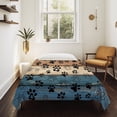 thumbnail image 4 of Navy Blue Brown Large Tapestry for Bedroom Wall Hanging Tapestry, Rustic Farmhouse Dog Paw Vintage Ceiling Backdrop Tapestries Poster Blanket Wall Decor for Teens Room Living Room Dorm 85" x 90", 4 of 8