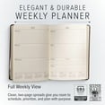 thumbnail image 3 of Gallery Leather Desk Weekly Monthly Planner 2026, Elegantly Bound Calendar Planner and Notebook with Stylish Gold-Gilded Page Edges, 12 Months - Tremont Garnet - 8 x 5.5 ", 3 of 9