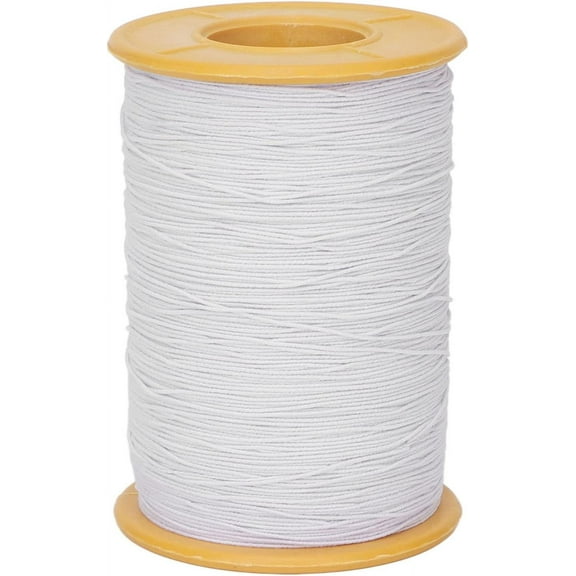 ERDOUY 0.5mm White Elastic Cord,Elastic String Macrame Cord,Cuttable DIY Handcraft Bracelet String,Elastic String for Jewelry Crafts