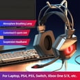 thumbnail image 2 of Auricures para juegos con cable, lámpara de respiración, auricures suaves con micrófono, diadema LED con canceción de ruido sobre ore Lámoja SM SunniMix Auriculares para juegos, 2 of 7