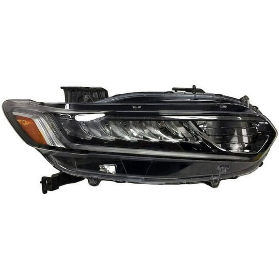 Right Passenger Side Headlight Assembly - with LED Low Beam and Halogen High Beam - Compatible with 2018 - 2020 Honda Accord without Touring Package 2019 2021