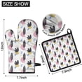 thumbnail image 6 of Floral Pattern Oven Mitts and Pot Holders Set Of 4, Heat Resistant Kitchen Gloves with Non-Slip Grip, Hanging Loop, Soft Cotton Lining for Baking, Cooking, Grilling, Barbecue, 6 of 6