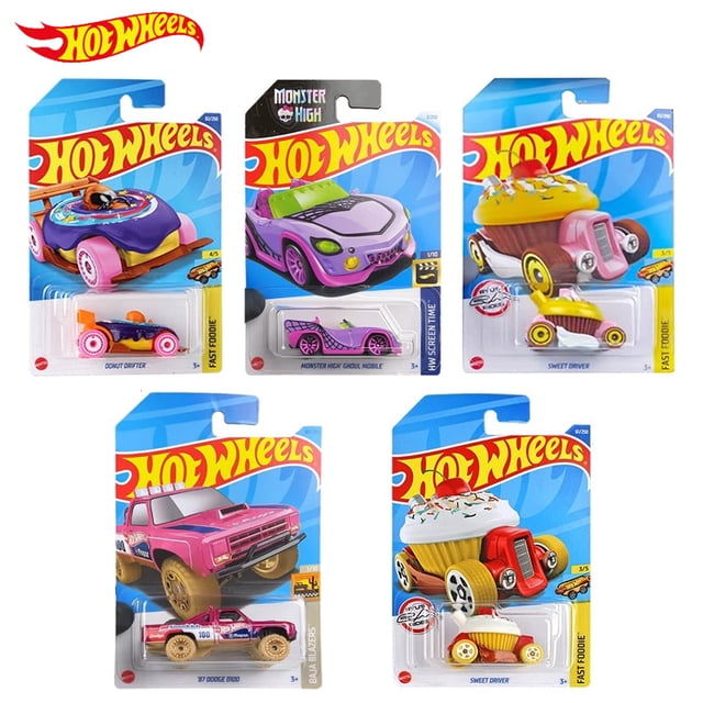 Hot Wheels Car 2024 Donut Pink Drifter Sweet Driver 87 Dodges D100 Monster High Ghoul modelo móvil juguetes para niños regalo de Navidad