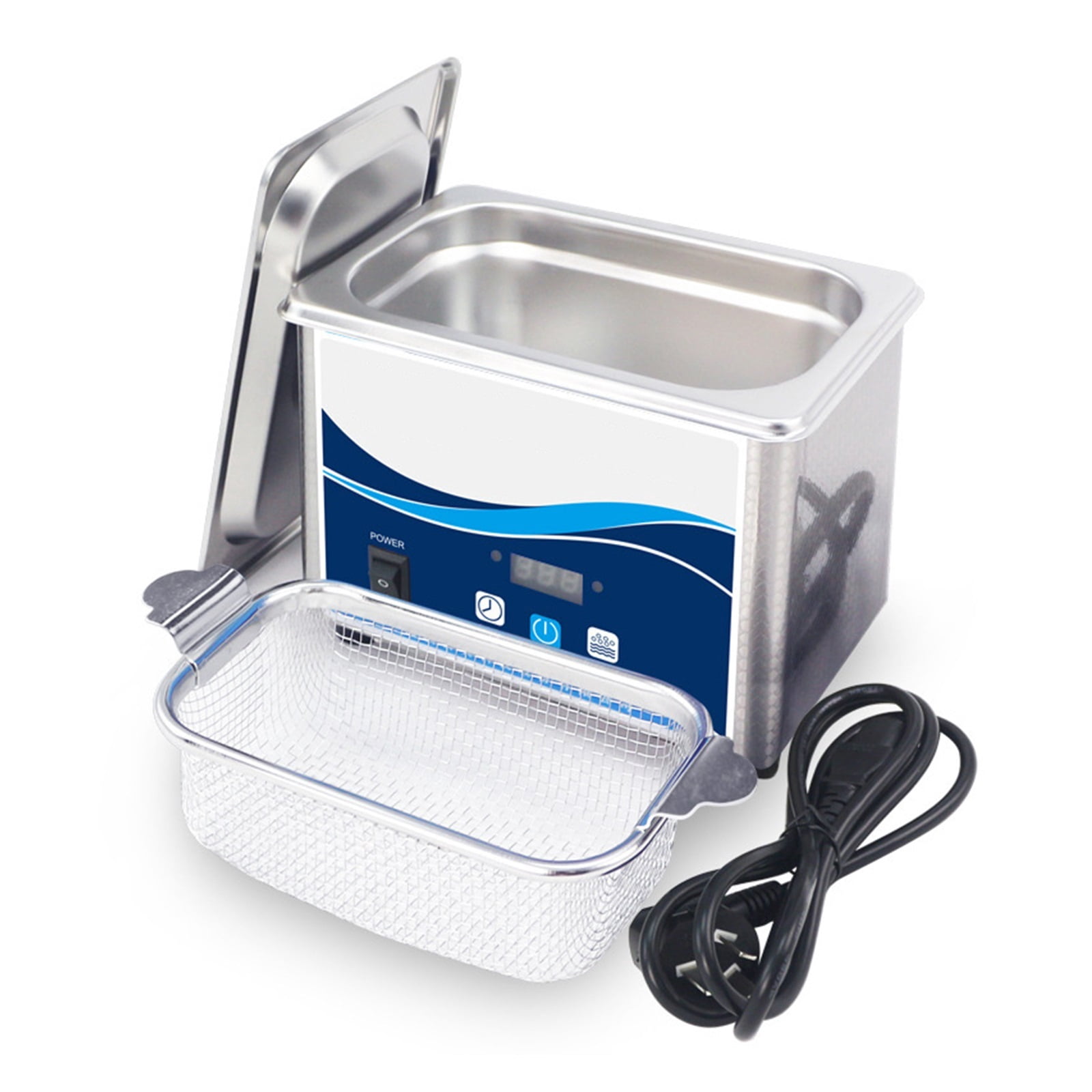 800ml 80W Ultrasonic Cleaner Stainless Steel Washing Bath Machine Glasses Jewelry Watch Denture Mini Ultrasound Wave Cleaning Tank