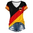 thumbnail image 5 of 2026 Soccer Cup Jersey Unisex, V-Neck Short Sleeve Germany Flag Shield Graphic Top - Breathable Fan Shirt for Men and Women Match Day & Casual Wear Vermilion S, 5 of 5