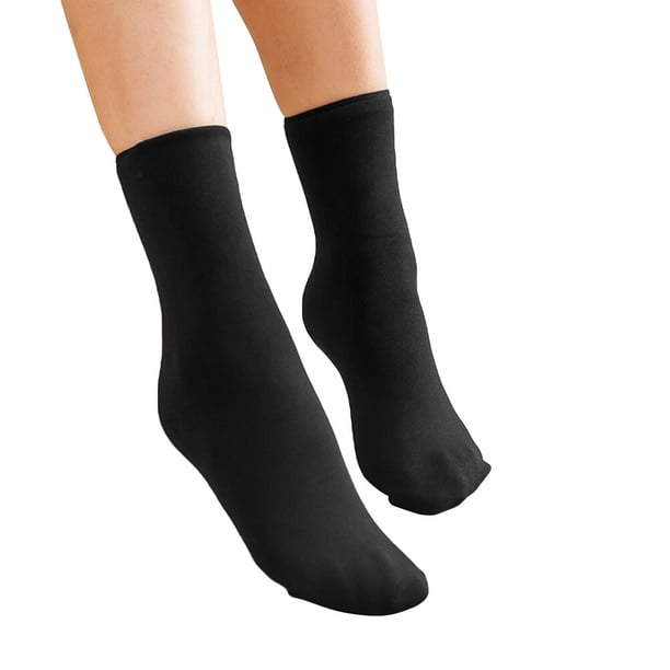 GOOHOCHY 1 par de calcetines térmicos térmicos gruesos de terciopelo de invierno para mujer Lady Girl (negro)