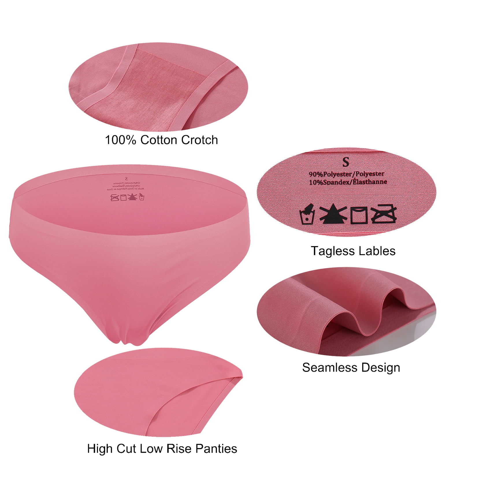 FINETOO 10 Pack Seamless Underwears For Women No Show Bikini Panties Invisibles Briefs Soft Stretch Hipster Underwear XS-XL