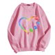 thumbnail image 1 of Gibobby Tops Mujeres Casual Sudadera casual con cuello redondo para mujer, sudadera de manga larga con estampado de amor, informal (Rosa, L), 1 of 4