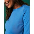 thumbnail image 4 of Diconna T-shirt Femme Manches Longues Col Rond Couleur Unie Hauts d'Automne Mode Urbaine pour Usage Quotidien, 4 of 5