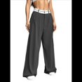 thumbnail image 1 of Pantalones Anchos de Cintura Alta para Mujer, para y Otoño. Pantalones Informales de Trabajo y Negocios. Negro S, 1 of 9