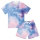 thumbnail image 4 of Conjunto de dos piezas de verano para niñas y niños de hoksml, camiseta de manga corta con cuello redondo y estampado de cintura elástica, pantalones cortos con cordones y lazo, conjunto informal de, 4 of 4