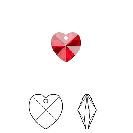 

1 PC-Drop Crystal Passions Siam AB 10mm heart pendant (6228). Sold per pkg of 4.