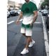 thumbnail image 3 of Traje deportivo transpirable de secado rápido para hombre, camiseta de manga corta, traje de Jogging, moda informal, Verano, 3 of 5