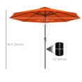 thumbnail image 3 of Outsunny Parasol de Marché Rond 10 Pieds x 8 Pieds, Orange, 3 of 10