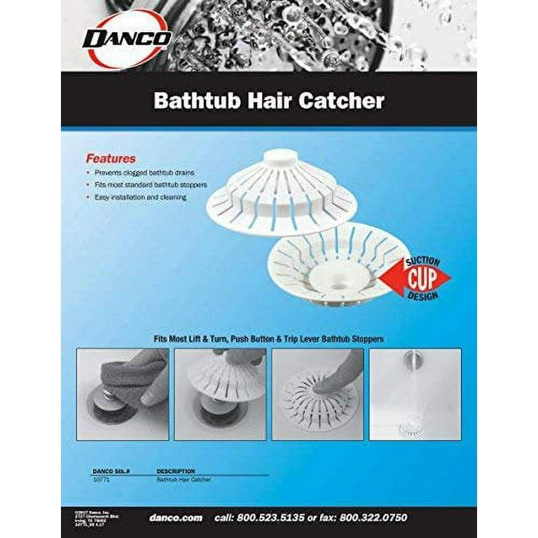 Danco 10771 Bathtub Hair Catcher, Plastic, White