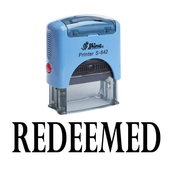 REDEEMED Self Inking Rubber Stamp Office Stationary Custom Shiny Stamp