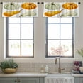thumbnail image 3 of LALILO Kitchen Curtain Valance White And Orange Pumpkin White Rod Pocket Window Curtain 52"x 18" Set of 2, 3 of 5
