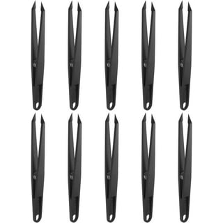 sourcing map 10pcs Sticker Tweezers for Crafting 4.53 Straight Pointed Tip  with Spring Plastic Tweezers Craft Tweezers for Stickers, Scrapbooking,  Eyelash Extensions, Black : : DIY & Tools