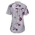 thumbnail image 5 of QLEICOM Women's Summer Split Neck Button Short Sleeve Shirts Flower Print Casual T-Shirt Top with Pocket Gray XL, US Size: 10, 5 of 6