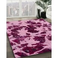 thumbnail image 3 of Ahgly Company Machine Washable Indoor Rectangle Abstract Hot Pink Area Rugs, 4' x 6', 3 of 7