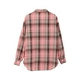 thumbnail image 6 of Womens Plaid Shirt, Yigetop Womens Button Down Plaid Shirts Long Sleeve Plaid Shackets Lightweight Business Casual Blouse Top Women's Button Down Shirts Pink M, 6 of 9