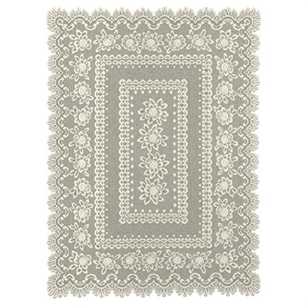 Heritage Lace Nappe Rectangulaire Rose 60 Pouces par 108 Pouces, Écru