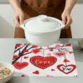thumbnail image 4 of Red Pink Love Hearts Placemats Set of 6, Happy Valentine's Day Dining Table Place Mats Home Kitchen Decor Love 17.7*11.8inch, 4 of 6