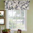 thumbnail image 5 of Black Grey Spring Floral Valances for Windows, Summer Botanical Watercolor Rustic Light Filtering Kitchen Curtains, Rod Pocket Window Valance Curtains for Living Room Bedroom, 42" W x 12" L, 2 Panels, 5 of 9