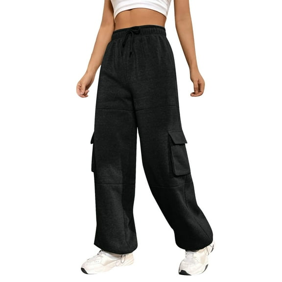 Stretch Pants For Women Cargo Sweatpants Drawstring Straight Leg Hiking Basic High Waist Casual Fashion Lightweight Business Long Slacks Classic Yoga Office Outdoor Trouser