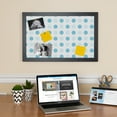 thumbnail image 3 of PinPix 24x14 Custom Cork Bulletin Board Light Blue Polka Dot Poster Board Has a Fabric Style Canvas Finish, Framed in Light Blue Polka Dot, by ArtToFrames (PinPix-344), 3 of 6