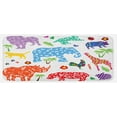 thumbnail image 1 of African Kitchen Mat, Arrangement of Wild Animal Design Filled with Various Floral Ornamental Forms, Plush Decorative Kitchen Mat with Non Slip Backing, 47" X 19", Multi, by Ambesonne, 1 of 1