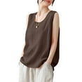 thumbnail image 5 of ZANZEA Women O-Neck Sleeveless Tank Tops Vintage Cotton Vest Blouse, 5 of 11