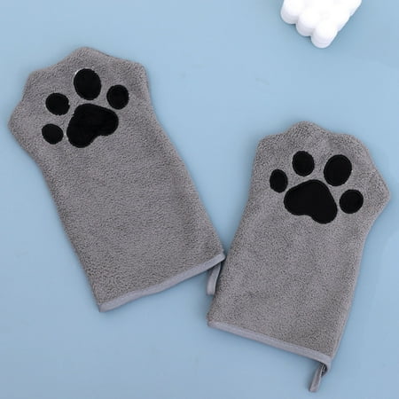 Ailezt Glove Dog Towel For Drying Dogs Cat Cleaning Gloves 6x8.66 Inch Absorbent Soft Pet Grooming Gloves Coral Velvet Dog Bath Towel For Small Dogs And Cats
