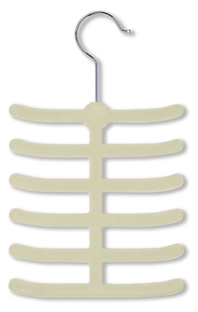 Honey-Can-Do Velvet Touch Tie And Belt Hangers, 11"H x 6 5/8"W x 1/4"D x Ivory, Pack Of 20 - image 1 of 2