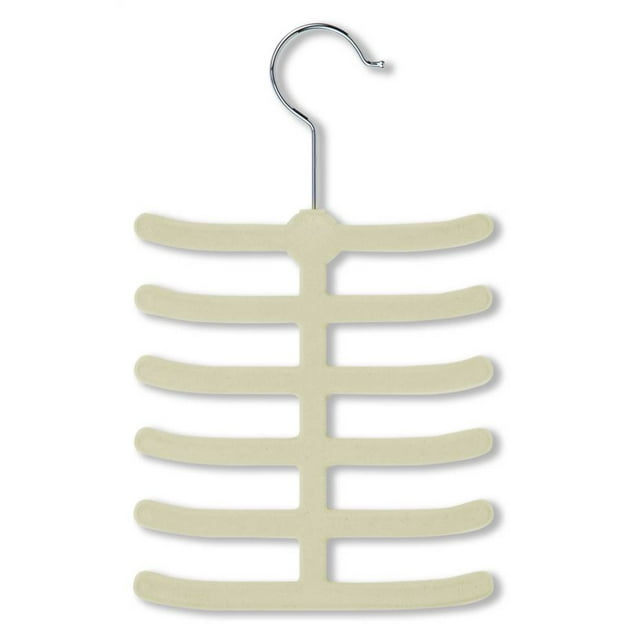Honey-Can-Do Velvet Touch Tie And Belt Hangers, 11"H x 6 5/8"W x 1/4"D x Ivory, Pack Of 20