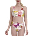 thumbnail image 2 of Picia Butterflies and Vintage Women's High Waisted Bikini Scoop Neck Swimsuit Two Pieces Bathing Suit-, 2 of 8