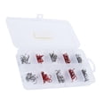 thumbnail image 1 of Juego de anzuelos triples de pesca profesionales de acero rico en carbono, accesorio de pesca con anzuelos triples, juego de anzuelos triples (negro/rojo), 1 of 14