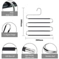 thumbnail image 4 of Perchas de acero inoxidable para ahorrar espacio, 5 perchas para pantalones, múltiples perchas para pantalones que ahorran espacio, estante para pantalones de metal antideslizante, organizador de, 4 of 7