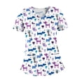 thumbnail image 1 of Top exfoliante con escote en V, manga corta, multiusos para mujeres, para SPA, cosmetología, camisa fácil de limpiar, uniforme de trabajo de enfermera XL, 1 of 8