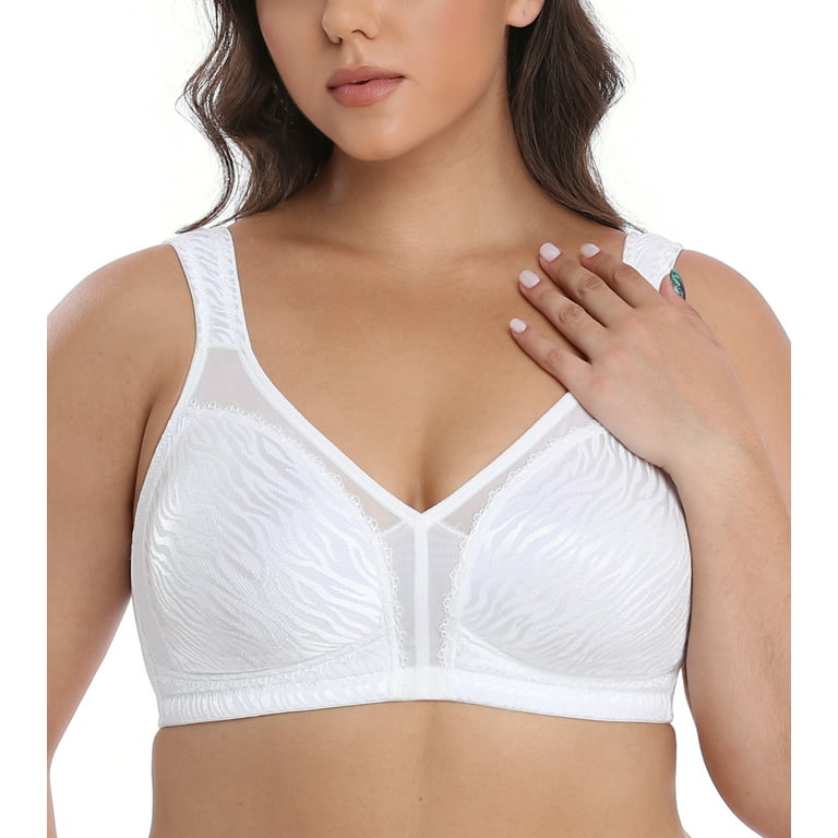Exclare Women's Minimizer Bras Comfort Non Padded Full Figure Large Busts  Wirefree Plus Size Bra(White,38G)