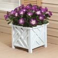 thumbnail image 2 of Chippendale Planter Box, White – Plant Holder for Garden, Patio and Lawn – 14 ¾” sq. x 13 ¼ H Overall, 2 of 6